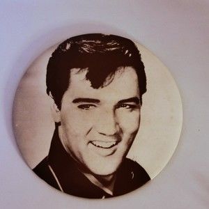 Vtg Elvis Presley Large  6" Button Easel Stand 1960's. Rare.